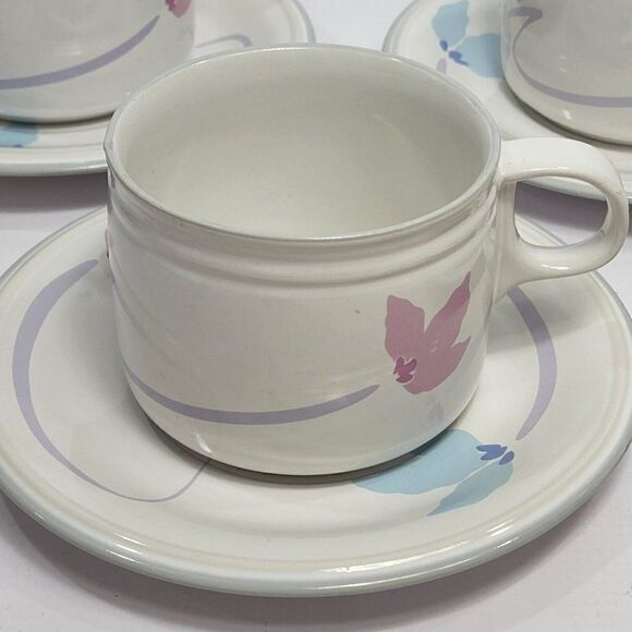 Studio Nova Double Up JF011 His Her Blossom Flower Coffee Cup Mug 4 Saucers/Mugs - Picture 7 of 11